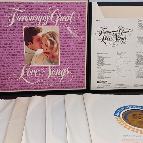 Columbia Musical Treasury - Treasury Of Great Love Songs - 6 Record Box Set - Ci - Picture 1 of 4